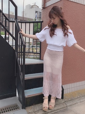「こっとんぶらうす」｜kayo yoshizawaさん（レディース・148cm）の夏コーディネート