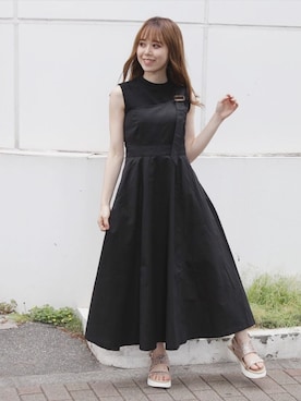 「dazzlin（ダズリン）のアイテム（ジャンパースカート）」を使った、kayo yoshizawaさん（レディース・147cm）の夏コーディネート