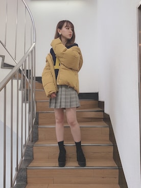 「dazzlin（ダズリン）のアイテム（ダウンジャケット/コート）」を使った、kayo yoshizawaさん（レディース・148cm）の夏コーディネート