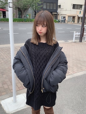 「dazzlin（ダズリン）のアイテム（ダウンジャケット/コート）」を使った、kayo yoshizawaさん（レディース・148cm）の秋コーディネート