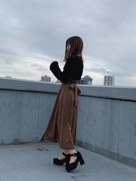 「ミディスカート」｜kayo yoshizawaさん（レディース・148cm）の秋コーディネート