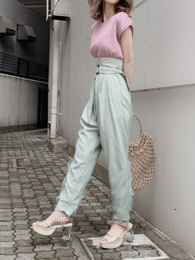 「アイテム（サンダル、その他）」を使った、kayo yoshizawaさん（レディース・148cm）の春コーディネート
