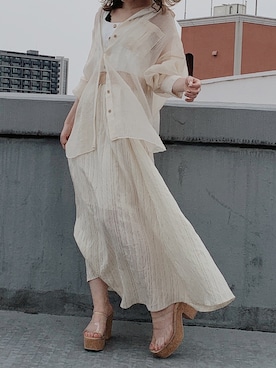 「アイテム（サンダル、その他）」を使った、kayo yoshizawaさん（レディース・148cm）の夏コーディネート