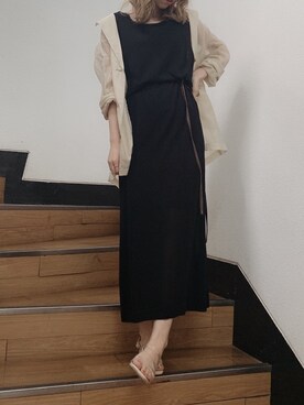 「クリアサンダル」｜「アイテム（ジャケット/アウター）」を使った、kayo yoshizawaさん（レディース・148cm）の夏コーディネート