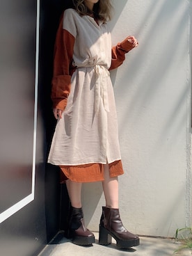 「アイテム（ワンピース、その他）」を使った、kayo yoshizawaさん（レディース・148cm）の夏コーディネート