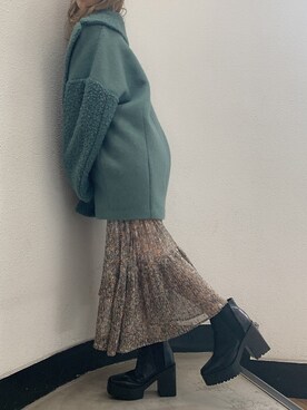 「コーディガン」｜「アイテム（その他アウター）」を使った、kayo yoshizawaさん（レディース・148cm）の秋コーディネート