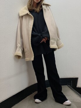 「ダズリン」｜「アイテム（ブルゾン）」を使った、kayo yoshizawaさん（レディース・148cm）の秋コーディネート
