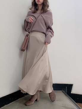 「Vネック」｜kayo yoshizawaさん（レディース・148cm）の冬コーディネート