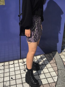 「蛇柄」｜はしまきさん（レディース・156cm）の秋コーディネート