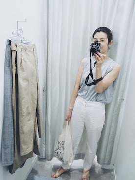 「TODAY'S SPECIAL（トゥデイズスペシャル）のMARCHE BAG/マルシェバッグ（エコバッグ/サブバッグ）」を使った、mckさん（レディース・168cm）の夏コーディネート