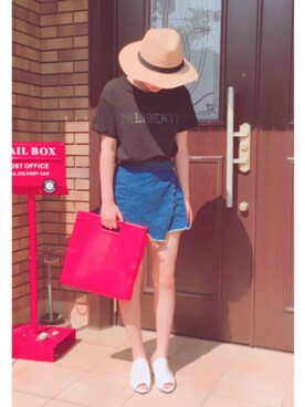 「abcd（ナシ）のアイテム（帽子）」を使った、RIOさん（レディース・162cm）の春コーディネート