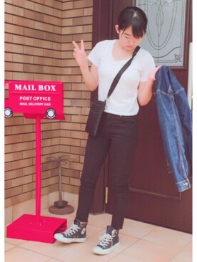 「Honeys」｜「アイテム（デニムジャケット）」を使った、RIOさん（レディース・162cm）の秋コーディネート