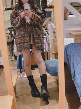 「JUNOAH（ジュノア）のアイテム（ダウンジャケット/コート）」を使った、ぴょこさん（レディース・154cm）の冬コーディネート