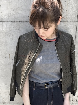 「I am I （アイアムアイ）のアイテム（ジャケット/アウター）」を使った、佐藤渚さん（レディース・157cm）の春コーディネート