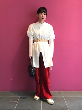 「HAVERSACK（ハバーザック）のアイテム（シャツワンピース）」を使った、kana takaseさん（レディース・160cm）の冬コーディネート