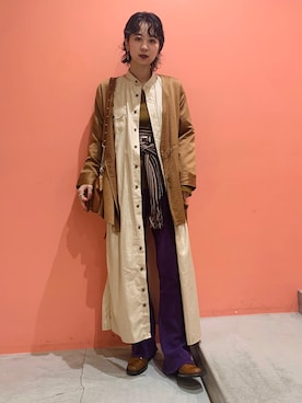 「アイテム（シャツワンピース）」を使った、kana takaseさん（レディース・160cm・20代）の秋コーディネート