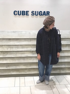 「CUBE SUGAR（キューブシュガー）のアイテム」を使った、イグチチサトさん（レディース・155cm）の秋コーディネート