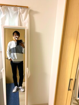 「tk.TAKEO KIKUCHI（ティーケータケオキクチ）のアイテム（スウェット）」を使った、Masaさん（メンズ・180cm）の春コーディネート