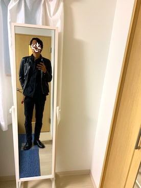 「Confirm（コンファーム）のアイテム（ライダースジャケット）」を使った、Masaさん（メンズ・180cm）の春コーディネート