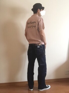 「FREEWHEELERS（フリーホイーラーズ）のアイテム（帽子）」を使った、mさん（メンズ・172cm）の夏コーディネート