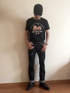 「The Flat Head（ザ・フラットヘッド）のアイテム（パンツ）」を使った、mさん（メンズ・173cm）の夏コーディネート