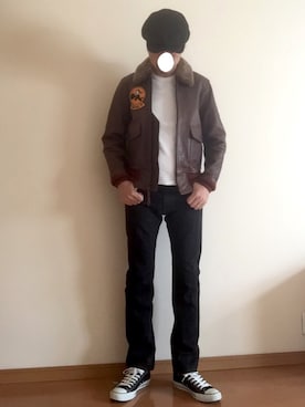 「FREEWHEELERS（フリーホイーラーズ）のアイテム（帽子）」を使った、mさん（メンズ・171cm）の秋コーディネート