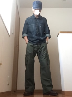 「FREEWHEELERS（フリーホイーラーズ）のアイテム（帽子）」を使った、mさん（メンズ・171cm）の秋コーディネート