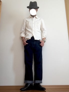「The Flat Head（ザ・フラットヘッド）のアイテム（パンツ）」を使った、mさん（メンズ・171cm）の秋コーディネート