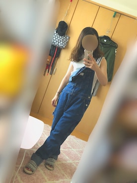 「TOMMY HILFIGER（トミーヒルフィガー）のアイテム（オールインワン・サロペット）」を使った、まぁ🐰さん（レディース・153cm）の春コーディネート