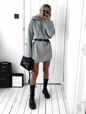 「gray」｜「アイテム（ワンピース/ドレス）」を使った、Zen_Zinさん（レディース・173cm）の春コーディネート