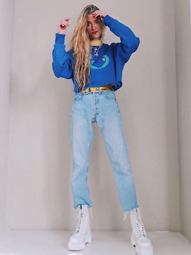 「UNKNOWN.（アンノウン）のアイテム（スウェット）」を使った、Zen_Zinさん（レディース・175cm）の春コーディネート