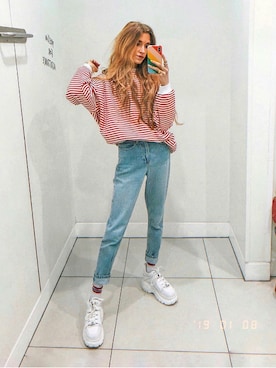 「PULL&BEAR（プルアンドベア）のアイテム（スウェット）」を使った、Zen_Zinさん（レディース・168cm）の冬コーディネート