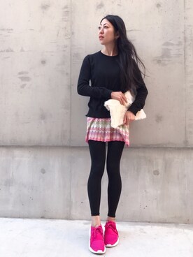 「sneakers」｜「アイテム（その他）」を使った、euro flat PRESS lisaさん（レディース・157cm）の冬コーディネート