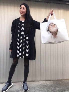 「FOREVER 21（フォーエバー トゥエンティーワン）のアイテム（エコバッグ/サブバッグ）」を使った、euro flat PRESS lisaさん（レディース・157cm）の冬コーディネート