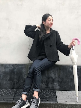 「BALLSEY（ボールジィ）のアイテム（ノーカラージャケット）」を使った、euro flat PRESS lisaさん（レディース・157cm）の春コーディネート