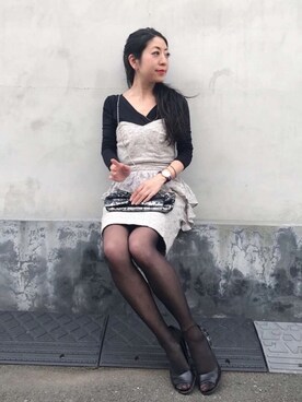 「Flammeum（フラミューム）のアイテム」を使った、euro flat PRESS lisaさん（レディース・157cm）の春コーディネート