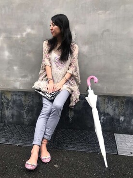 「スター」｜「アイテム（アクセサリー）」を使った、euro flat PRESS lisaさん（レディース・157cm）の夏コーディネート