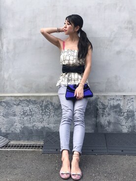 「CUSTOM MADE（カスタムメイド）のアイテム」を使った、euro flat PRESS lisaさん（レディース・157cm）の夏コーディネート