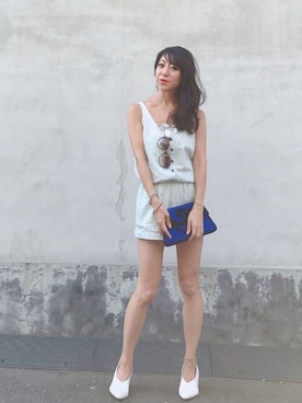 「CUSTOM MADE（カスタムメイド）のアイテム」を使った、euro flat PRESS lisaさん（レディース・157cm）の夏コーディネート
