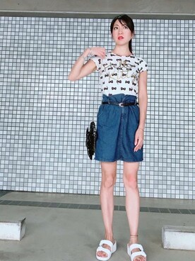 「SFW（エスエフダブリュー）のアイテム（サンダル）」を使った、euro flat PRESS lisaさん（レディース・157cm）の秋コーディネート