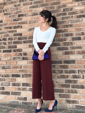 「CUSTOM MADE（カスタムメイド）のアイテム」を使った、euro flat PRESS lisaさん（レディース・157cm）の秋コーディネート