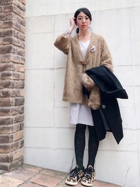 「シャギー」｜「アイテム（チェスターコート）」を使った、euro flat PRESS lisaさん（レディース・157cm）の秋コーディネート