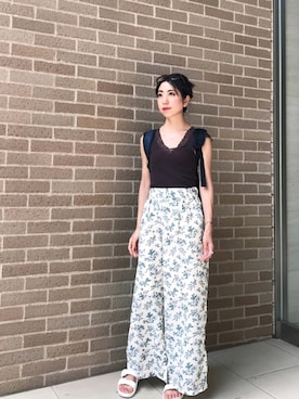 「SFW（エスエフダブリュー）のアイテム（サンダル）」を使った、euro flat PRESS lisaさん（レディース・157cm）の夏コーディネート
