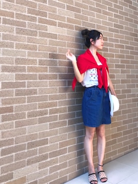 「CORTES WORKS（コルテスワークス）のアイテム」を使った、euro flat PRESS lisaさん（レディース・157cm）の夏コーディネート