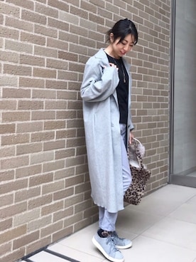 「ラメニット」｜「アイテム（ダウンジャケット/コート）」を使った、euro flat PRESS lisaさん（レディース・157cm）の冬コーディネート