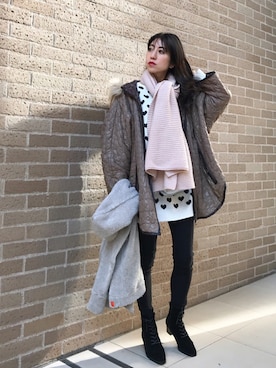 「CORTES WORKS（コルテスワークス）のアイテム」を使った、euro flat PRESS lisaさん（レディース・157cm）の冬コーディネート
