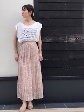 「H&M（エイチ・アンド・エム）のアイテム（バレエシューズ）」を使った、euro flat PRESS lisaさん（レディース・157cm）の夏コーディネート