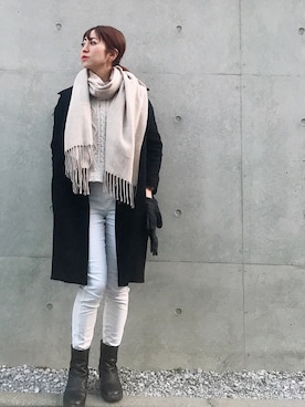 「ネコ」｜「アイテム（ブーツ）」を使った、euro flat PRESS lisaさん（レディース・157cm）の冬コーディネート