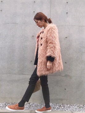 「CORTES WORKS（コルテスワークス）のアイテム」を使った、euro flat PRESS lisaさん（レディース・157cm）の冬コーディネート