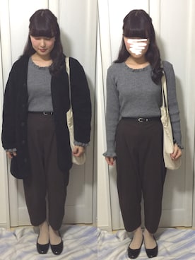 「網タイツ」｜「アイテム（ブルゾン）」を使った、Rikaさん（レディース・162cm）の冬コーディネート